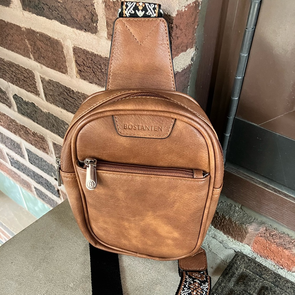 Brown sling crossbody bag